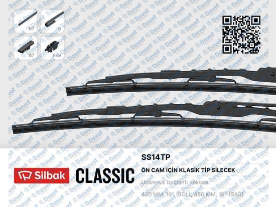 SILBAK SS14T Silecek Supurgesi 480mm Unuversal Isuzu Npr- J9 Ym (Ss14tp)
